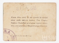 M1995.021.004ii.jpg; M1995/021:004; Displaced Person ID Card; identity cards