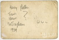 M2021_043_032_ii.jpg; M2021/043:032; Photograph of Harry Gelber at Tower House, Nottingham; photographs